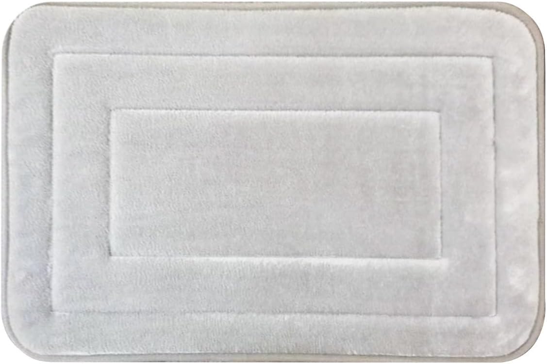 Memory Foam Bath Mat Rug 24x16 Inches Non-Slip Gray