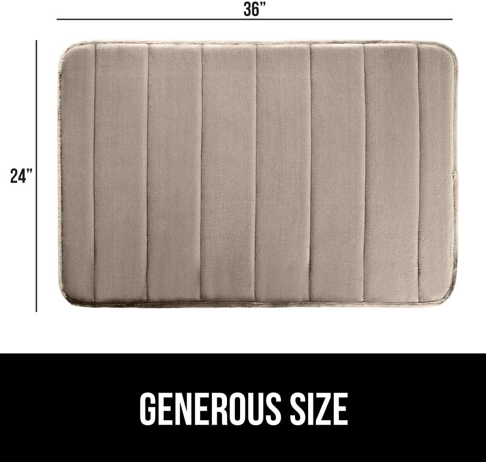 Gorilla Grip Memory Foam Bath Rug 36x24 Taupe