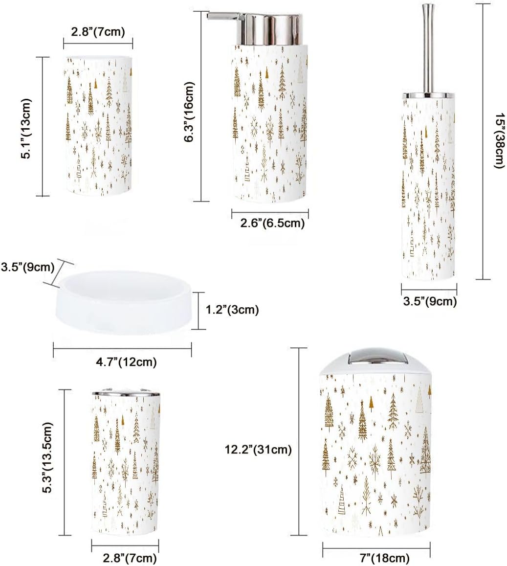 6 Piece Boho Bathroom Accessories Set with Snowflake Design