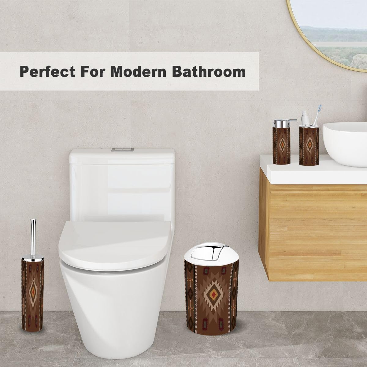 Navajo Tribal Bathroom Accessory Set 6 Piece