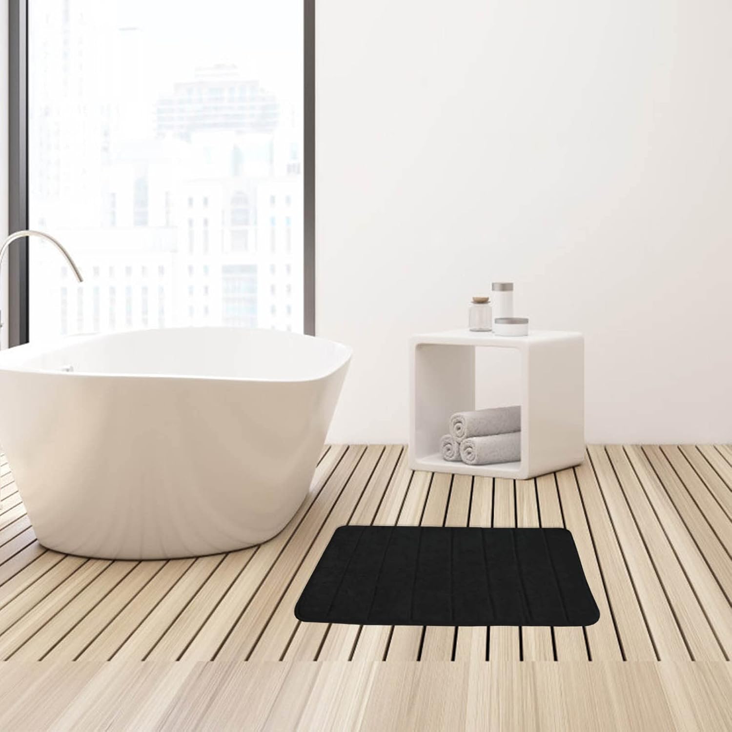 Memory Foam Bathroom Rug 24x16 Inch Non-Slip and Machine Washable