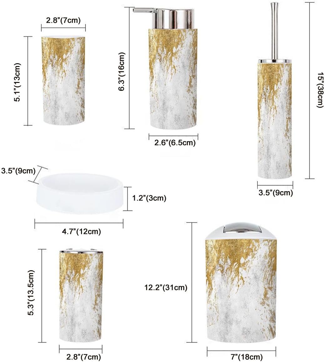 Boho Minimalist Bathroom Accessory Set 6 Piece