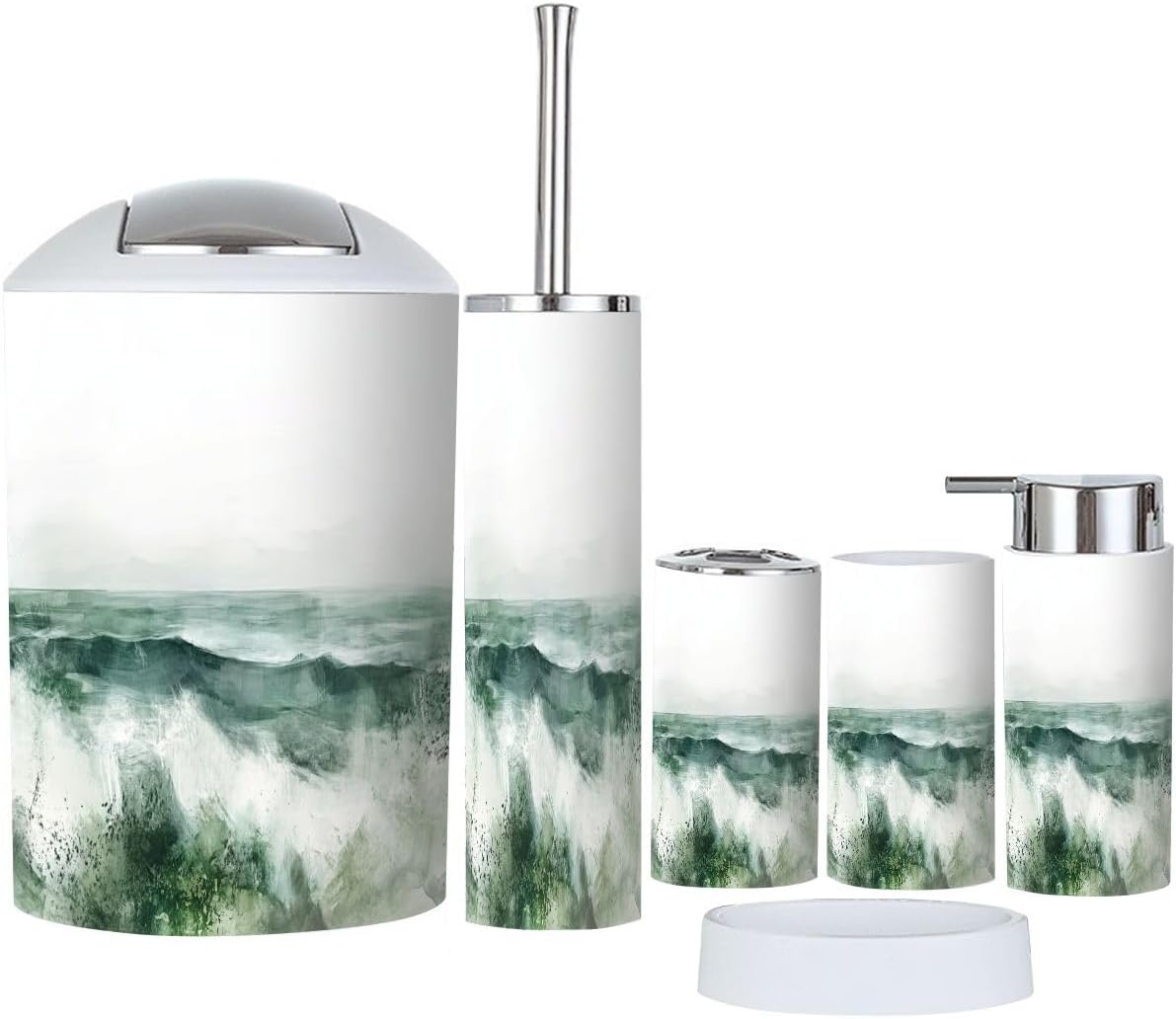 Boho Minimalist Bathroom Accessory Set 6 Pieces