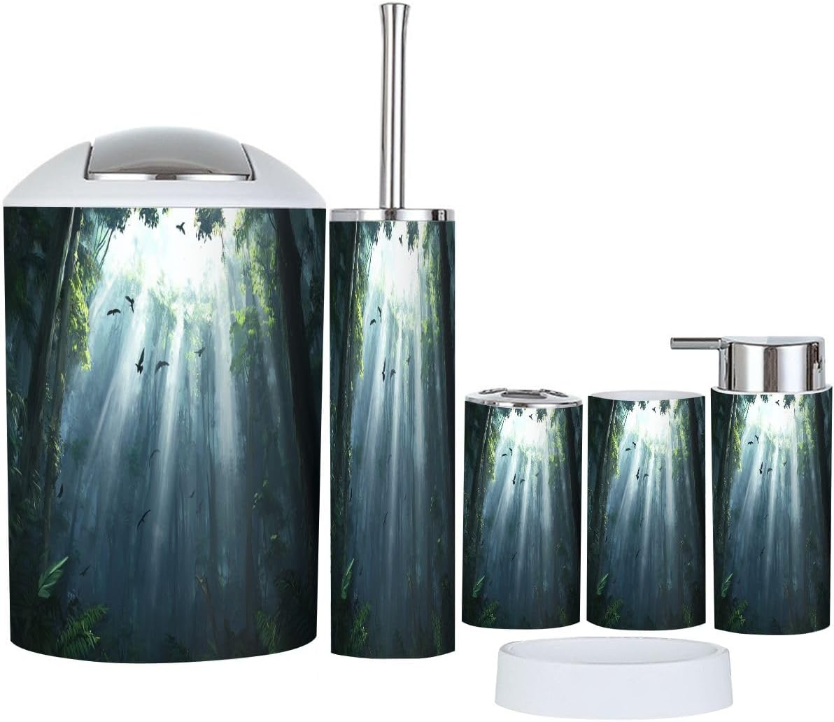 Boho Bathroom Accessories Set of 6 Modern Design