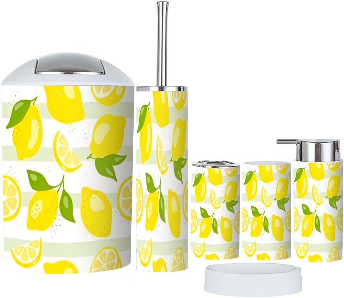 Fresh Yellow Bathroom Accessories Set 6 Piece