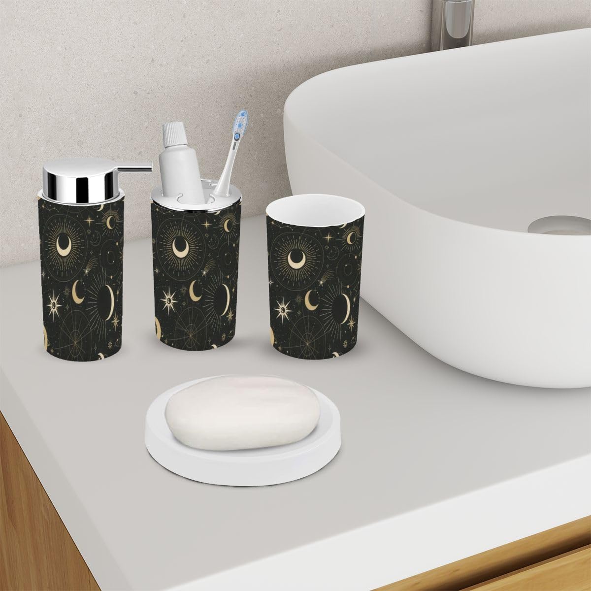 Magic Sun Constellations Bathroom Accessory Set 6 Piece