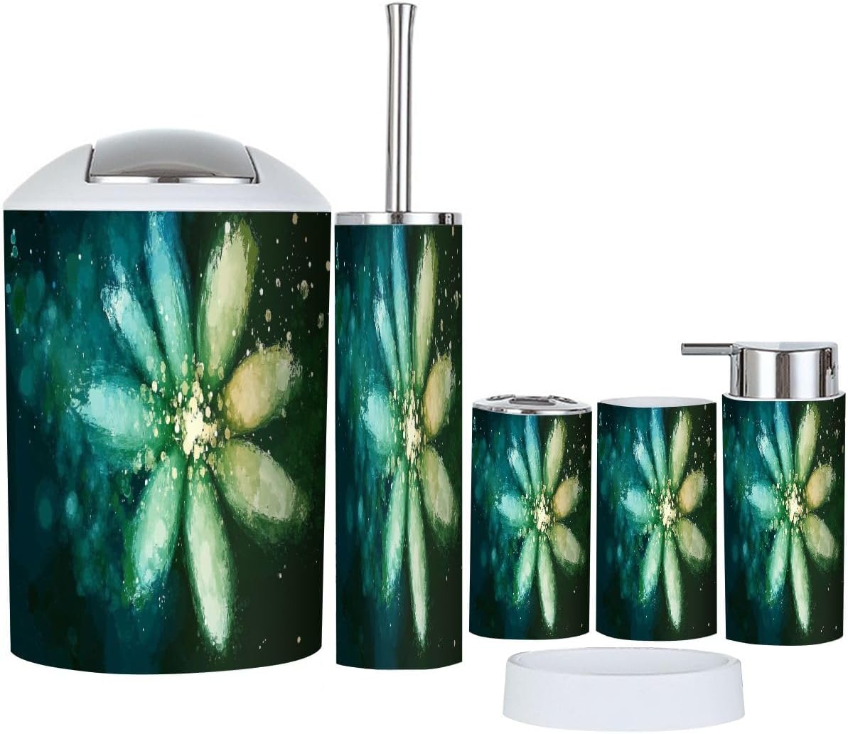 Boho Pastel Bathroom Accessory Set 6 Piece