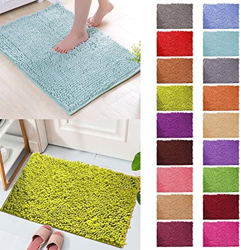 Extra Soft Chenille Bath Mat 24 x 16 Inch Non-Slip