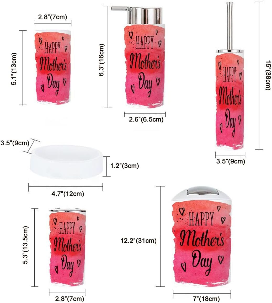 Happy Mothers Day 6 Piece Bathroom Accessory Set