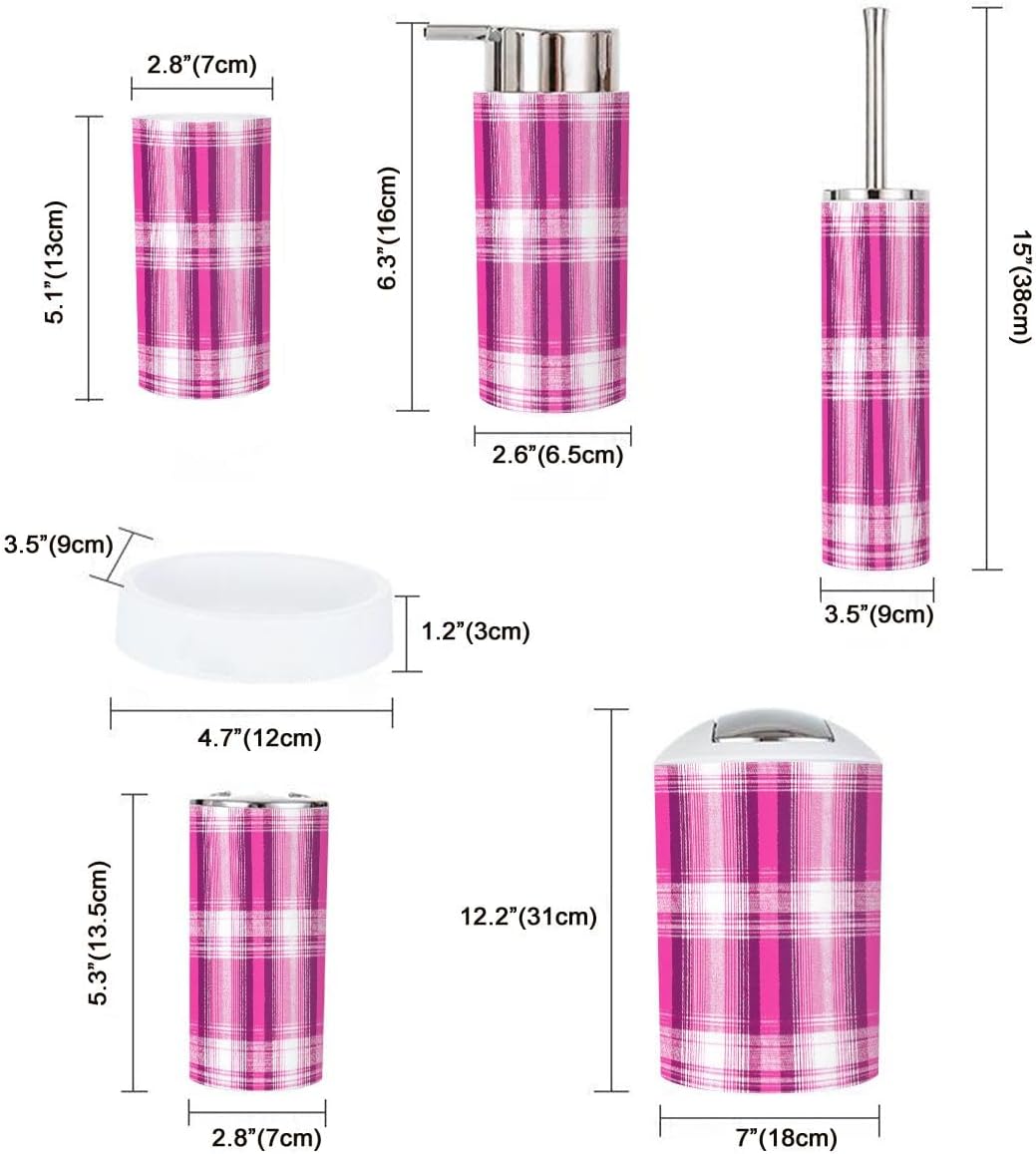 Boho Girly Bathroom Accessory Set 6 Piece 1