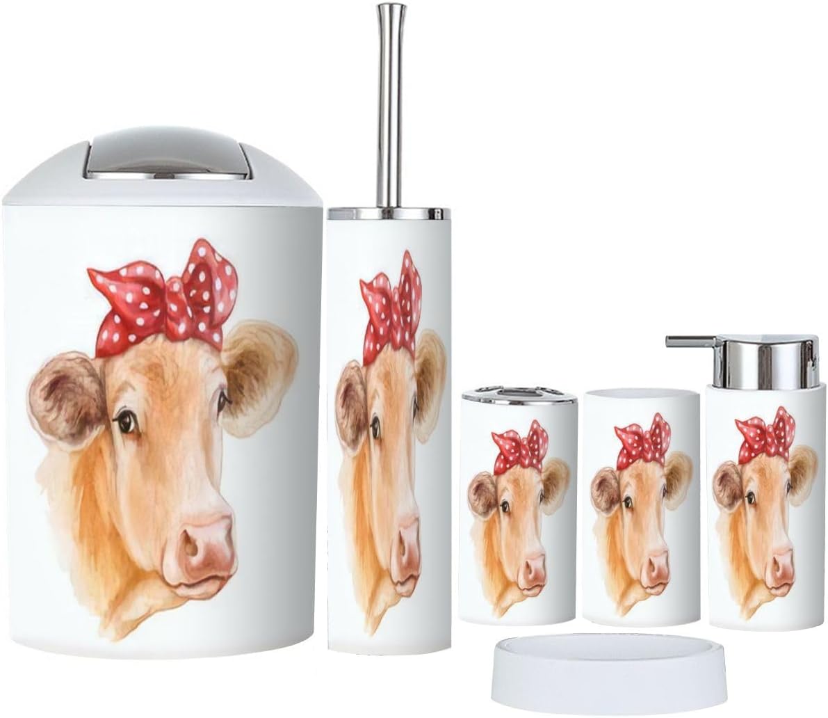 Farm Animal Bathroom Accessory Set 6 Piece 1