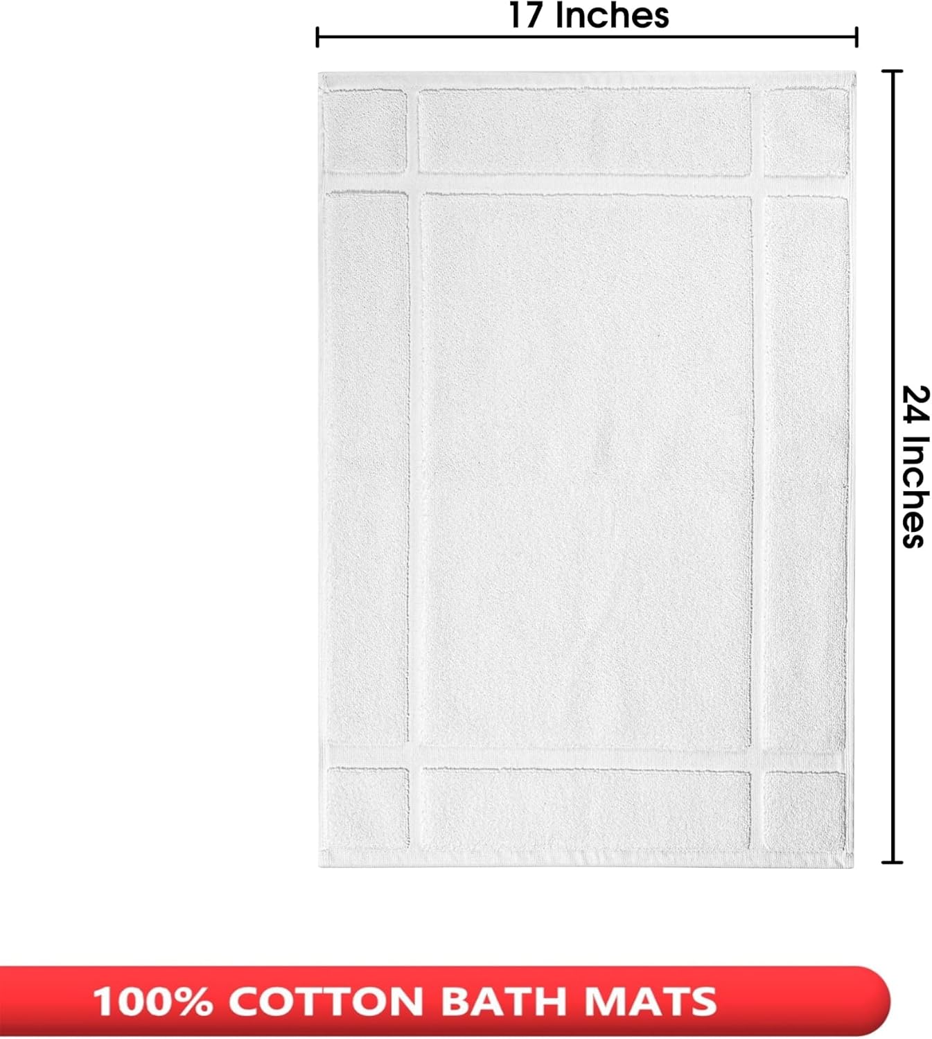Ample Decor Cotton Bath Mats 24 X 17 Inches White