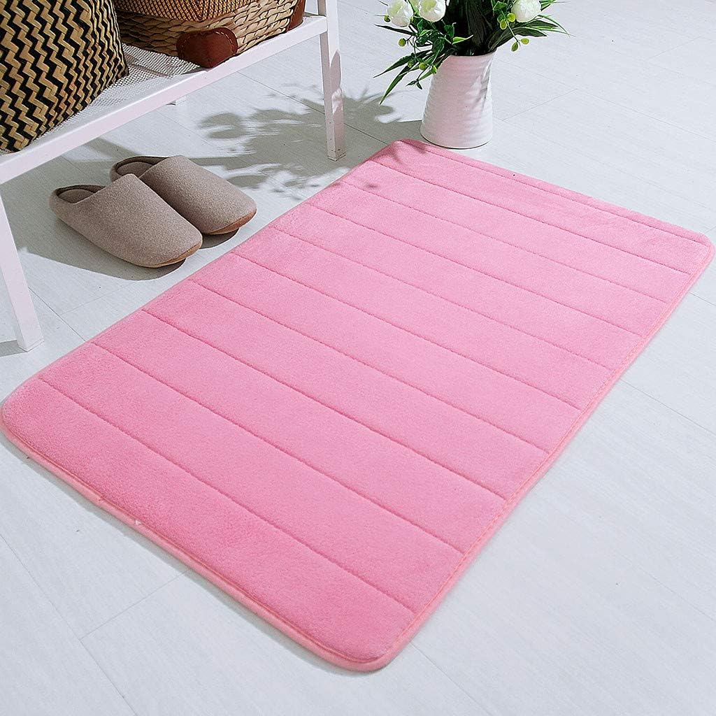 CENGNIAN Thick Memory Foam Bath Rug - Pink 24x17