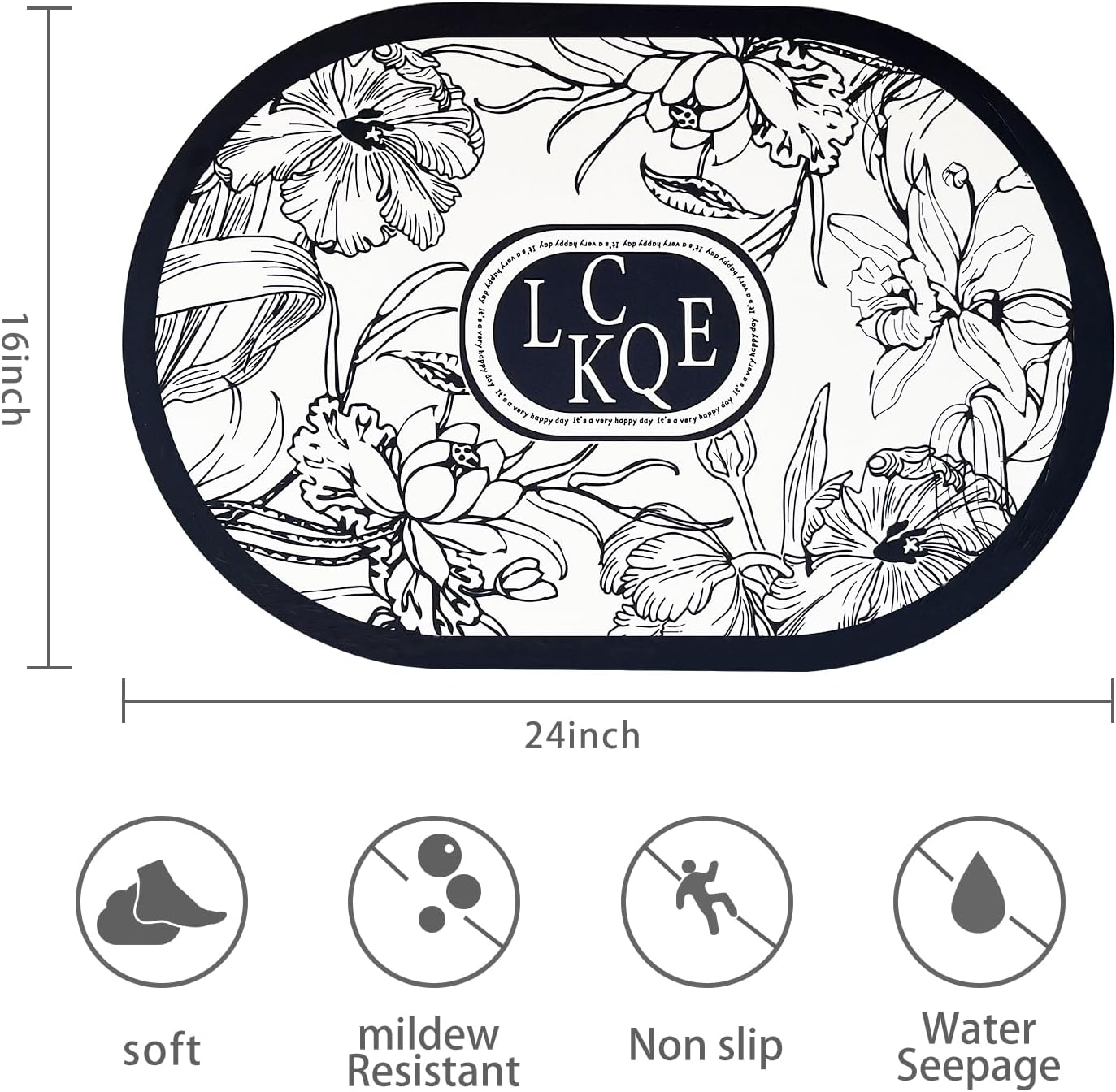 HOmatME 24 x 16 Quick Dry Non-Slip Bathroom Rug