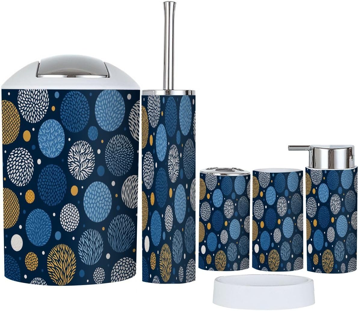 Boho Wild Animal Bathroom Accessories Set 6 Piece