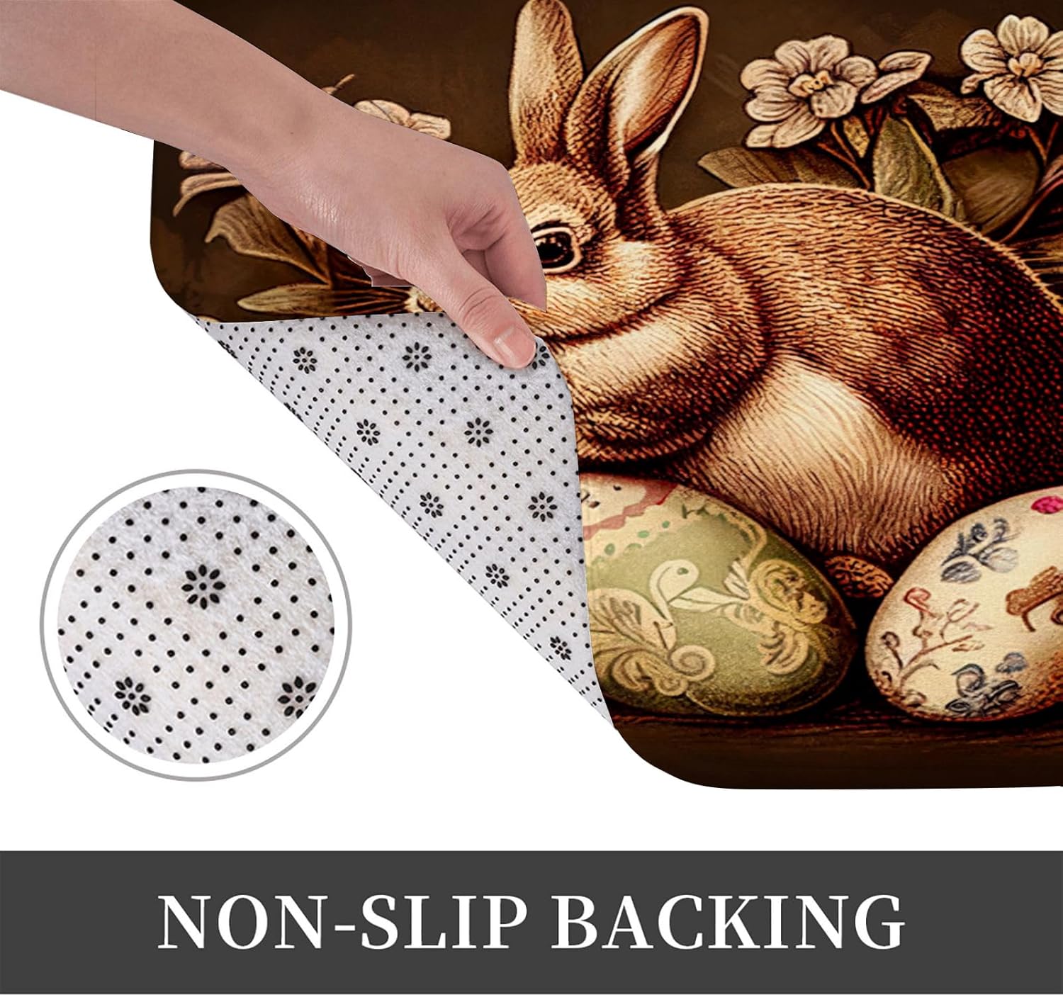 Soft Flannel Bath Mat with Non-Slip Design and Rainbow Pattern
