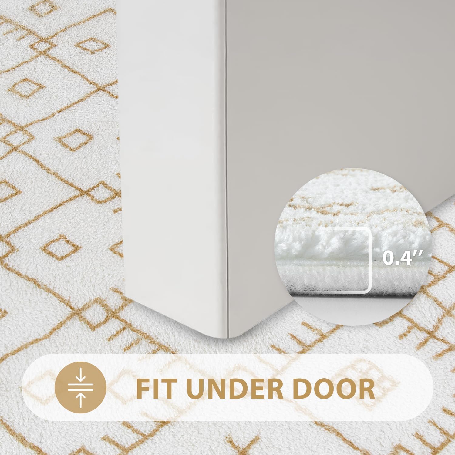 Uphome Non-Slip Velvet Bath Rug 18x26 inch