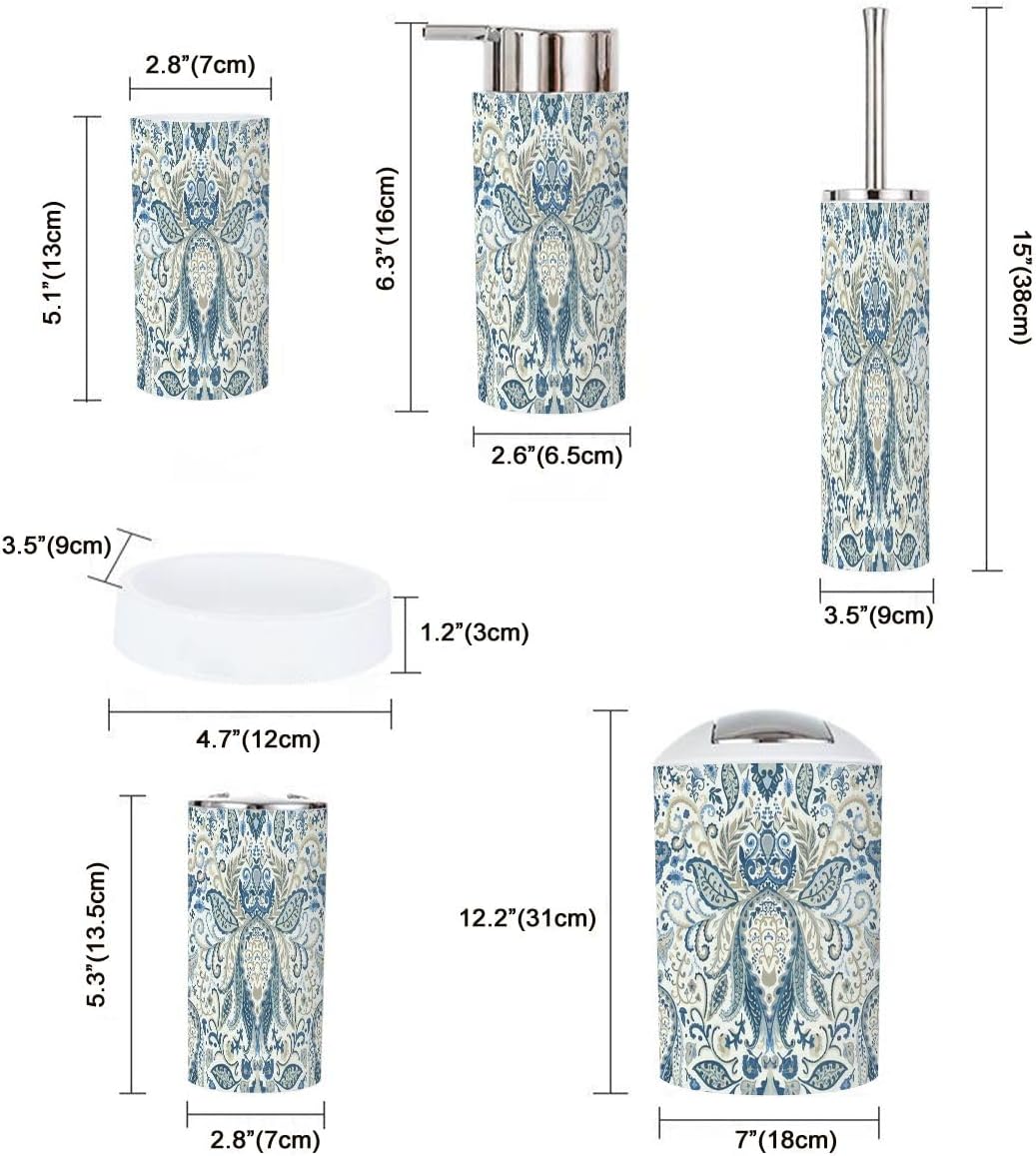6-Piece Floral Bathroom Accessory Set