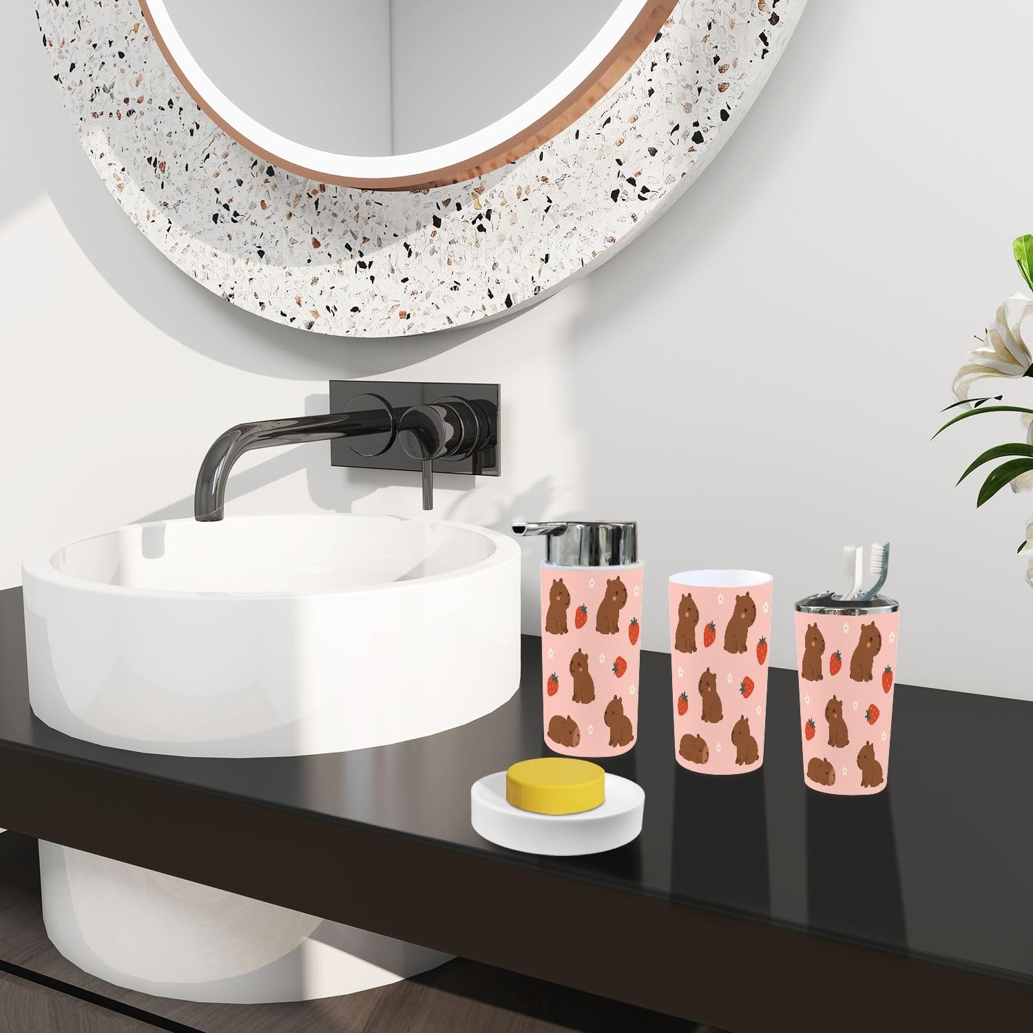 Boho Style Bathroom Accessories Set 6 Piece