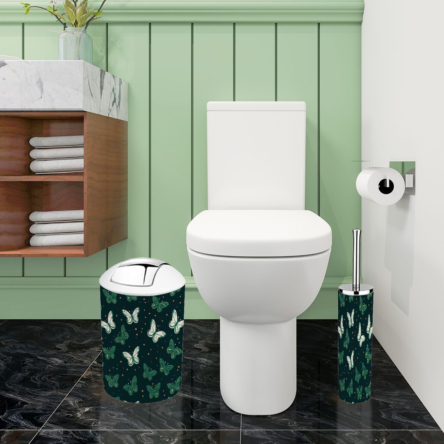Boho Butterfly Bathroom Accessory Set 6 Piece