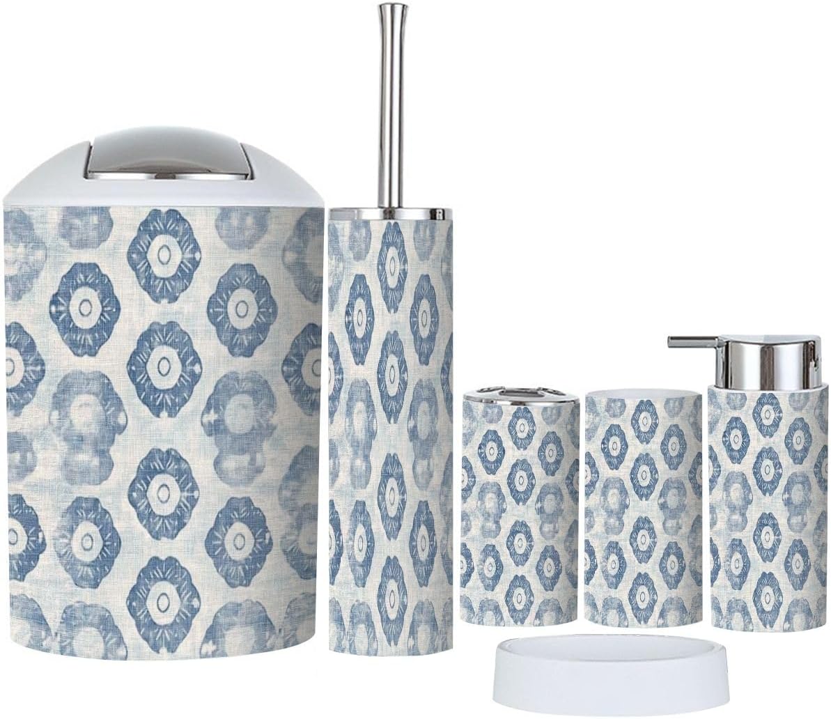Boho Farmhouse Bathroom Accessory Set 6 Piece