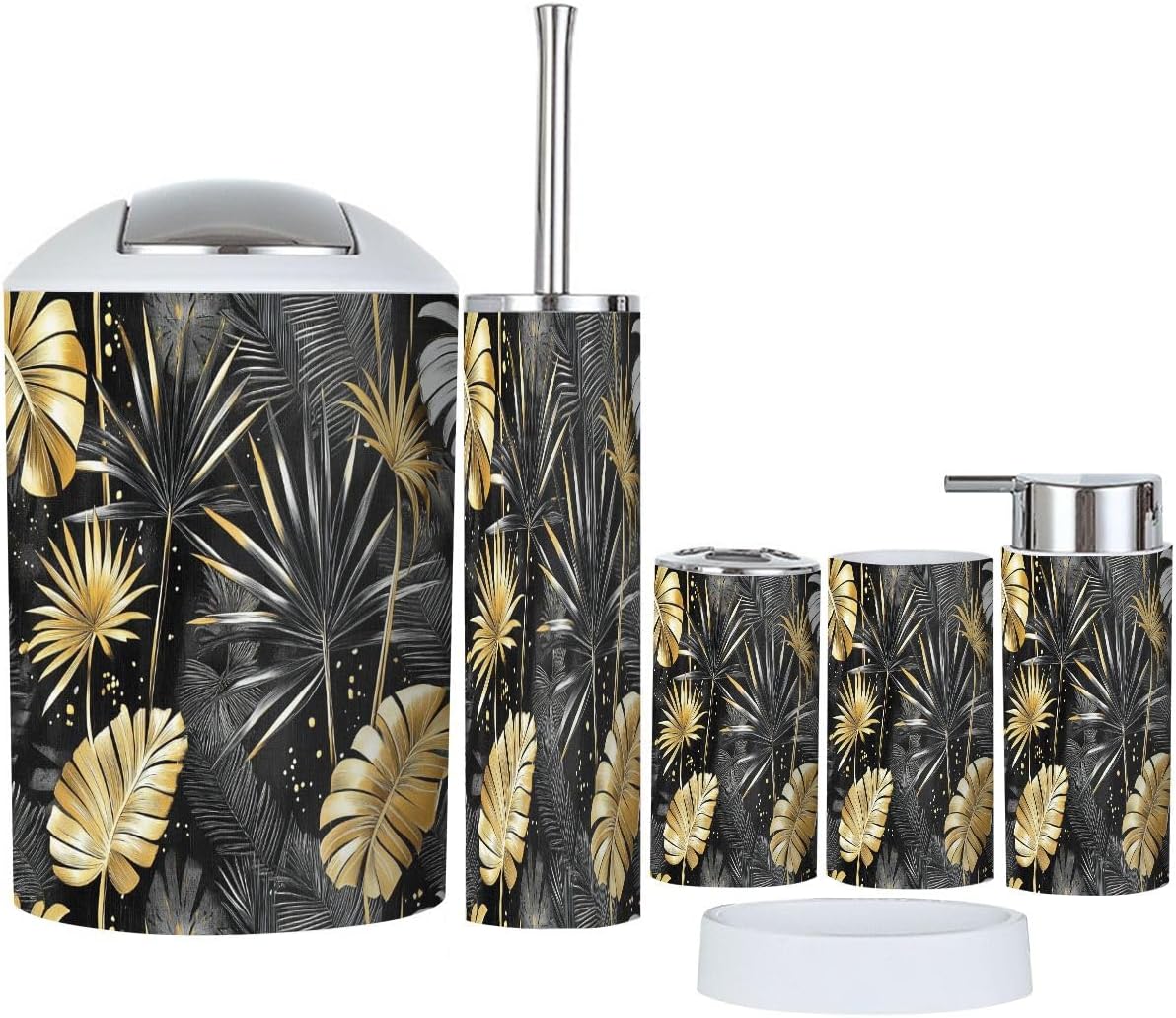 Boho Tropical Bathroom Accessories Set 6 Pieces