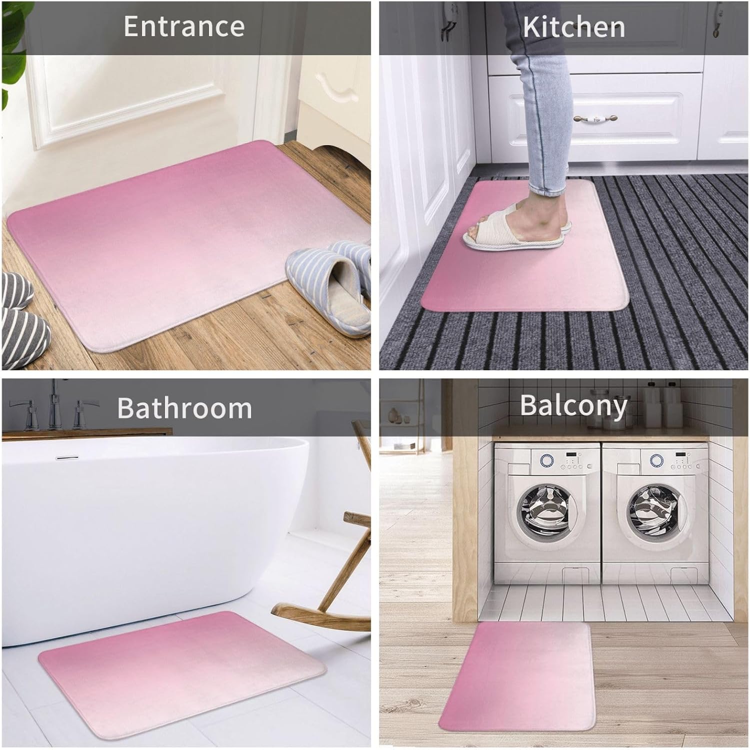 Cioroper 16x24inch Non-Slip Bath Mat Black and Gold Marble Design