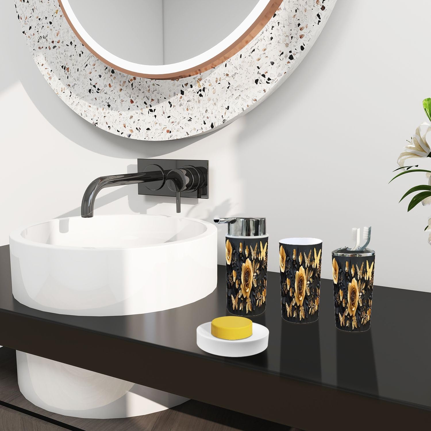 Boho 3D Render Bathroom Accessory Set 6 Piece