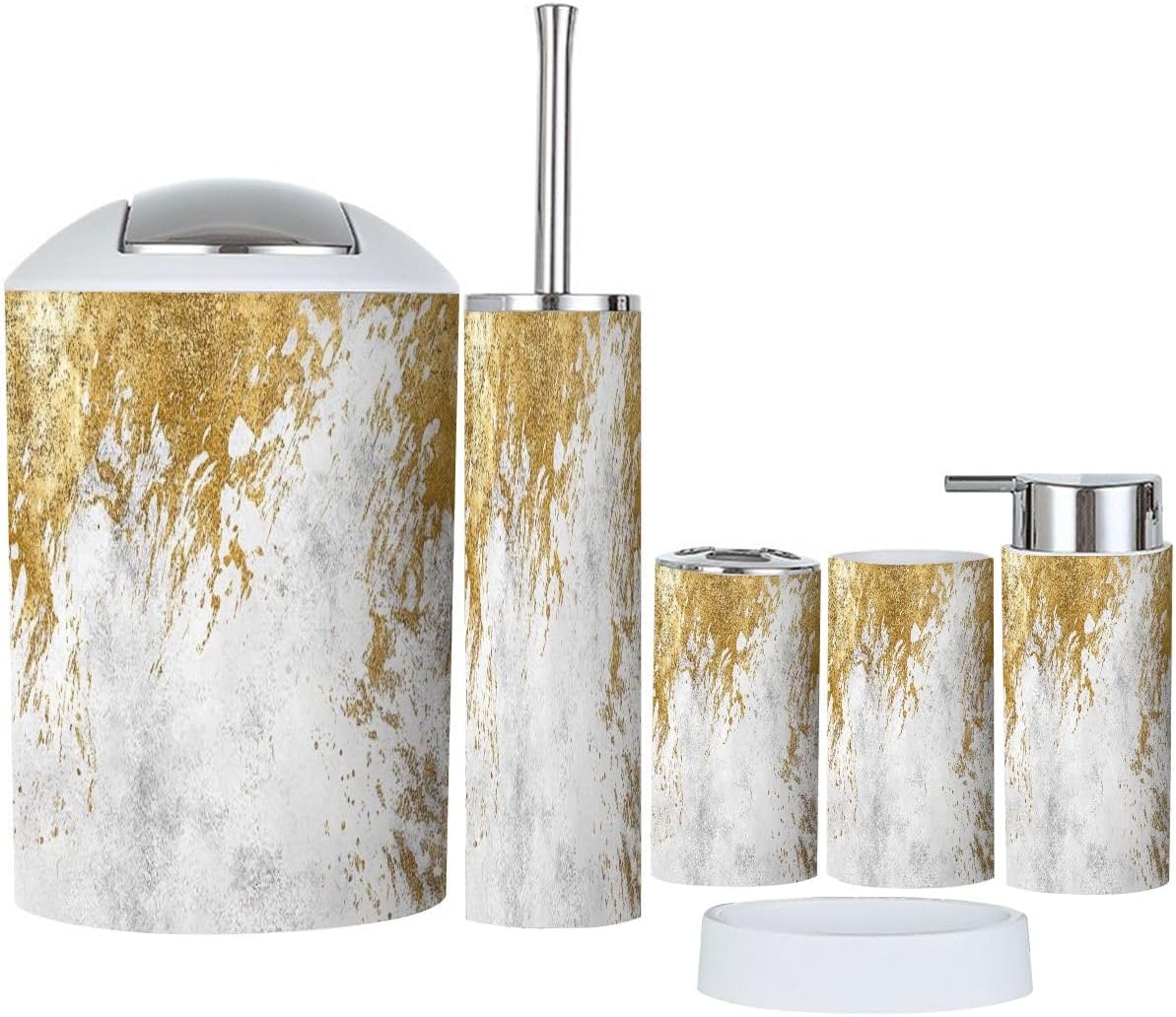 Boho Minimalist Bathroom Accessory Set 6 Piece