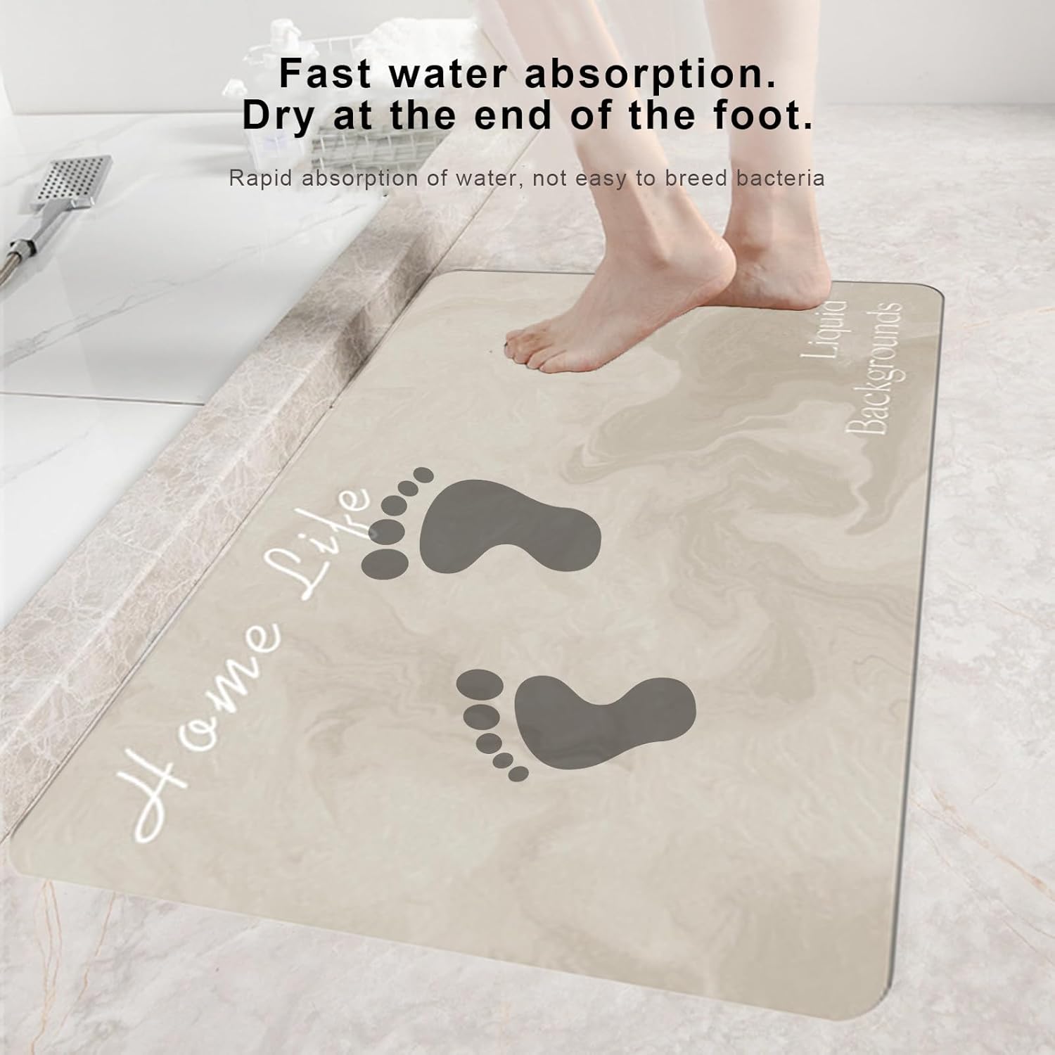 Non Slip Quick Dry Bathroom Rug - 16X236 Grey