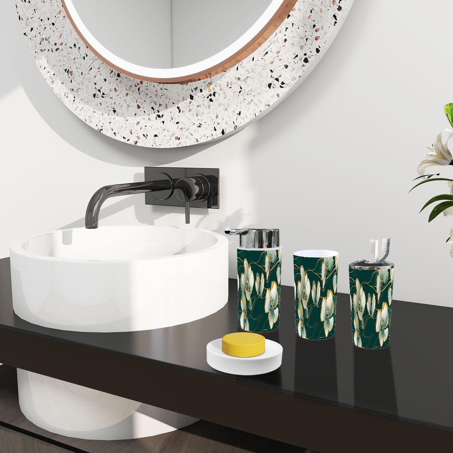 Boho Luxury Bathroom Accessory Set 6 Piece 1