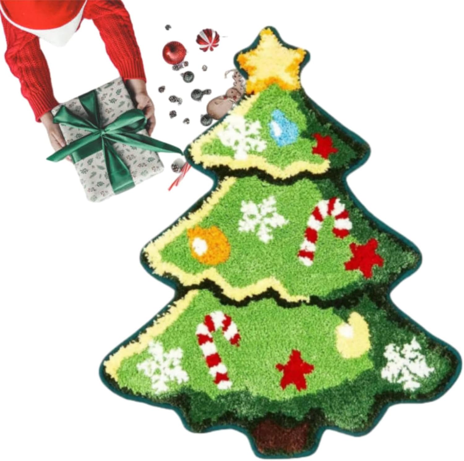 Christmas Bath Mats - Non-Slip Winter Carpet with Santa Pattern