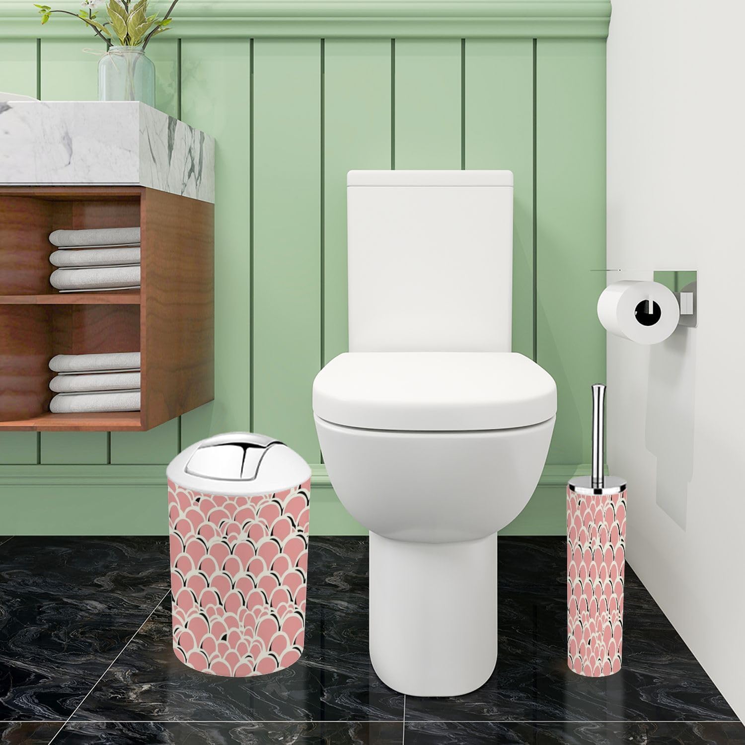 Boho Abstract Art Bathroom Accessories Set 6 Piece 1