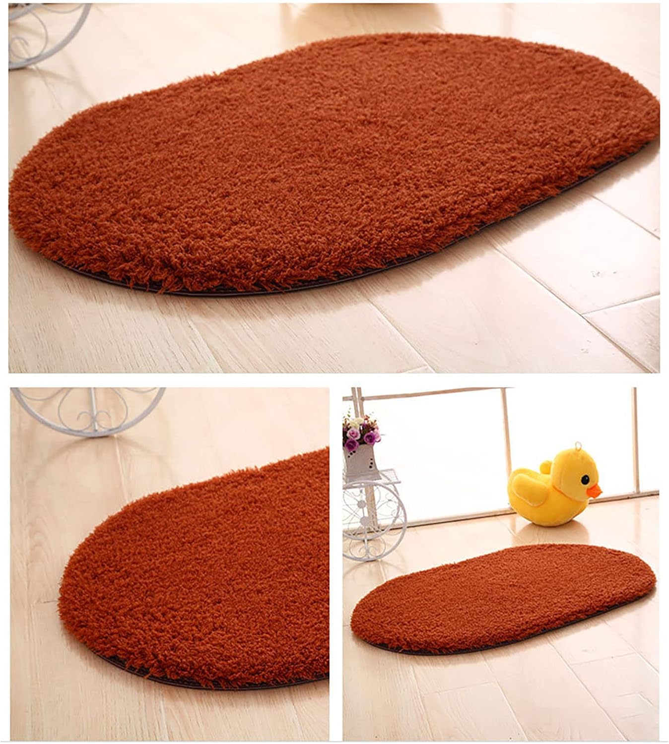 Gooddyiyukey 27x18 Inch Shaggy Non-Slip Bath Rug Set