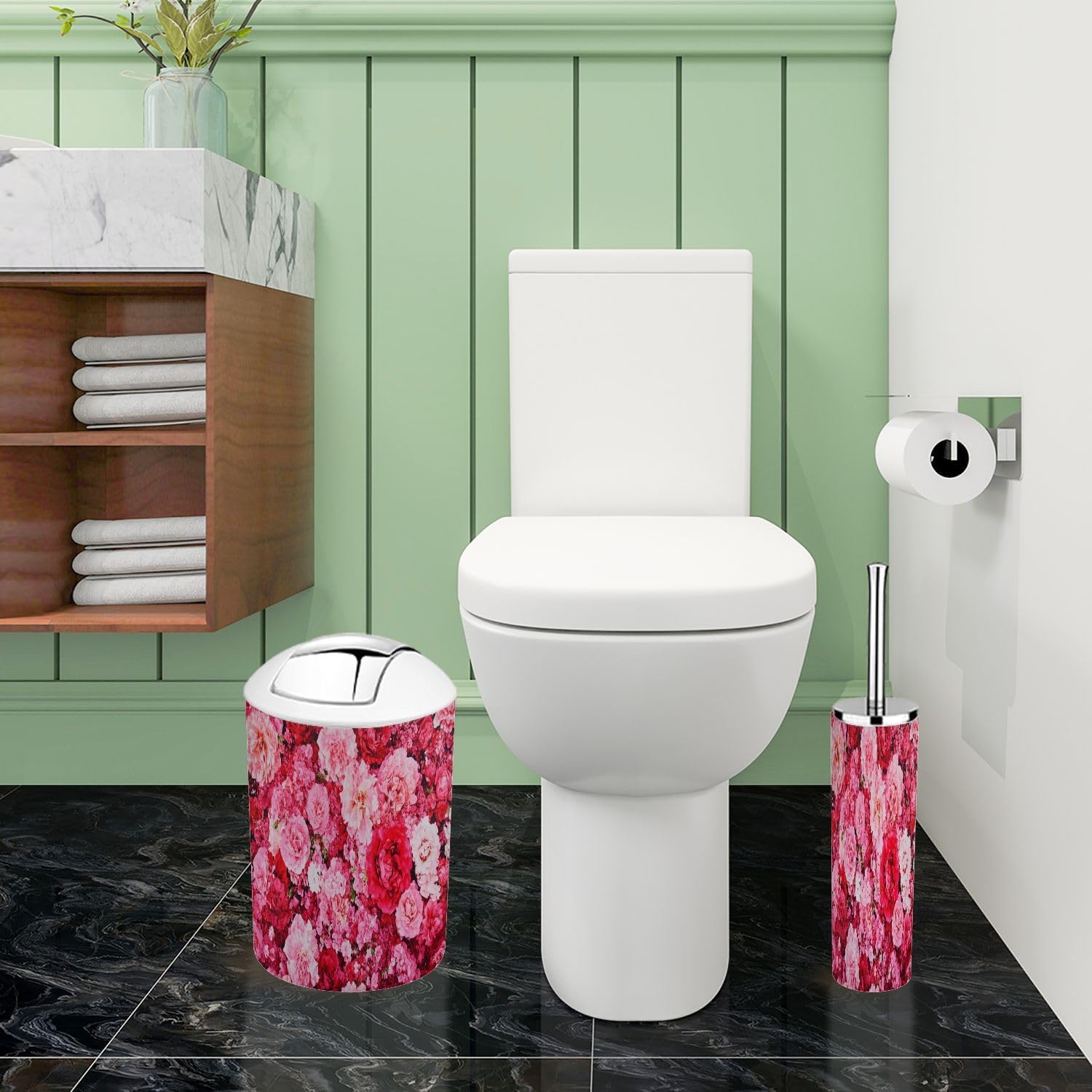 Boho Bathroom Accessory Set 6 Piece Wall Mounted 1