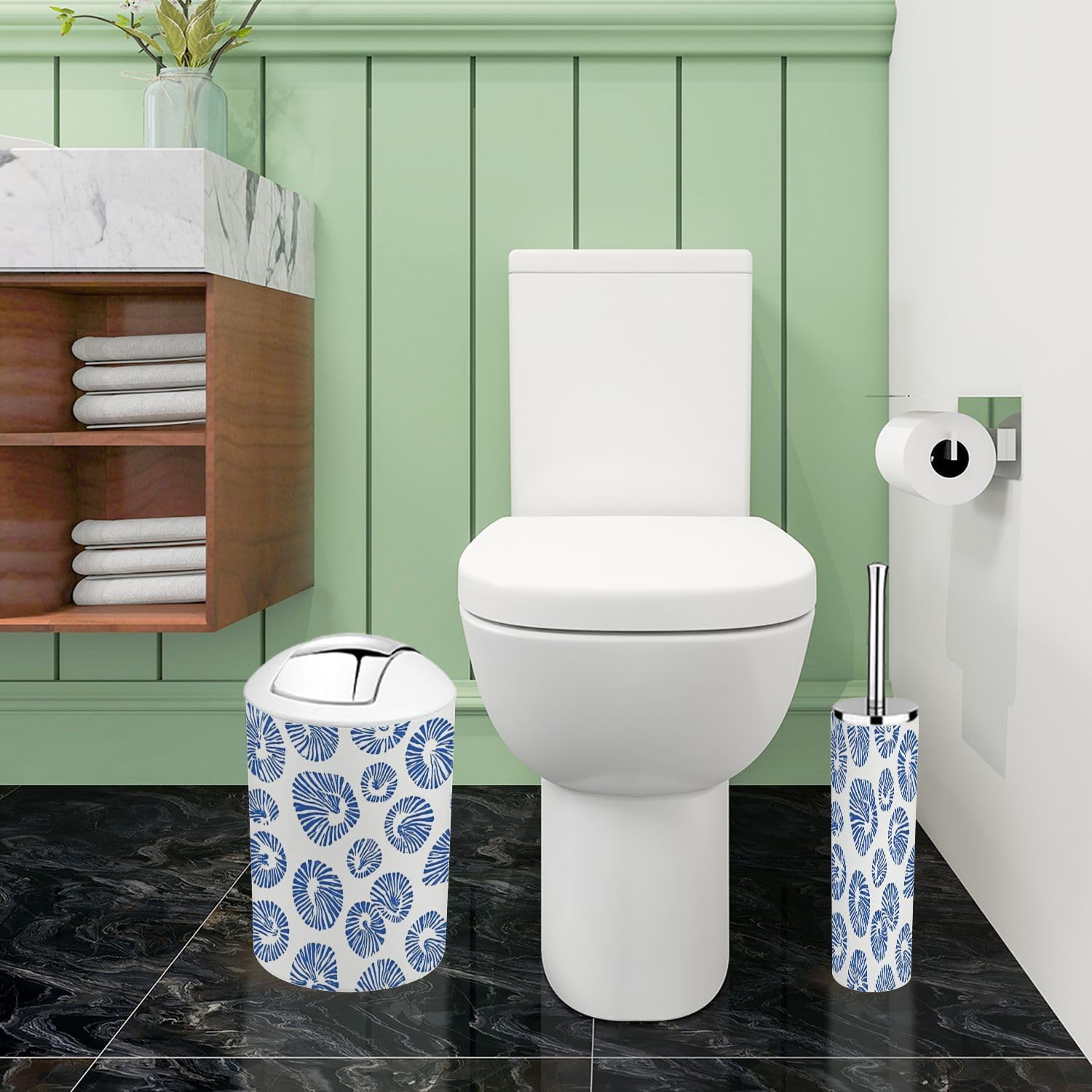 Boho Sea Shells Bathroom Accessories Set 6 Piece