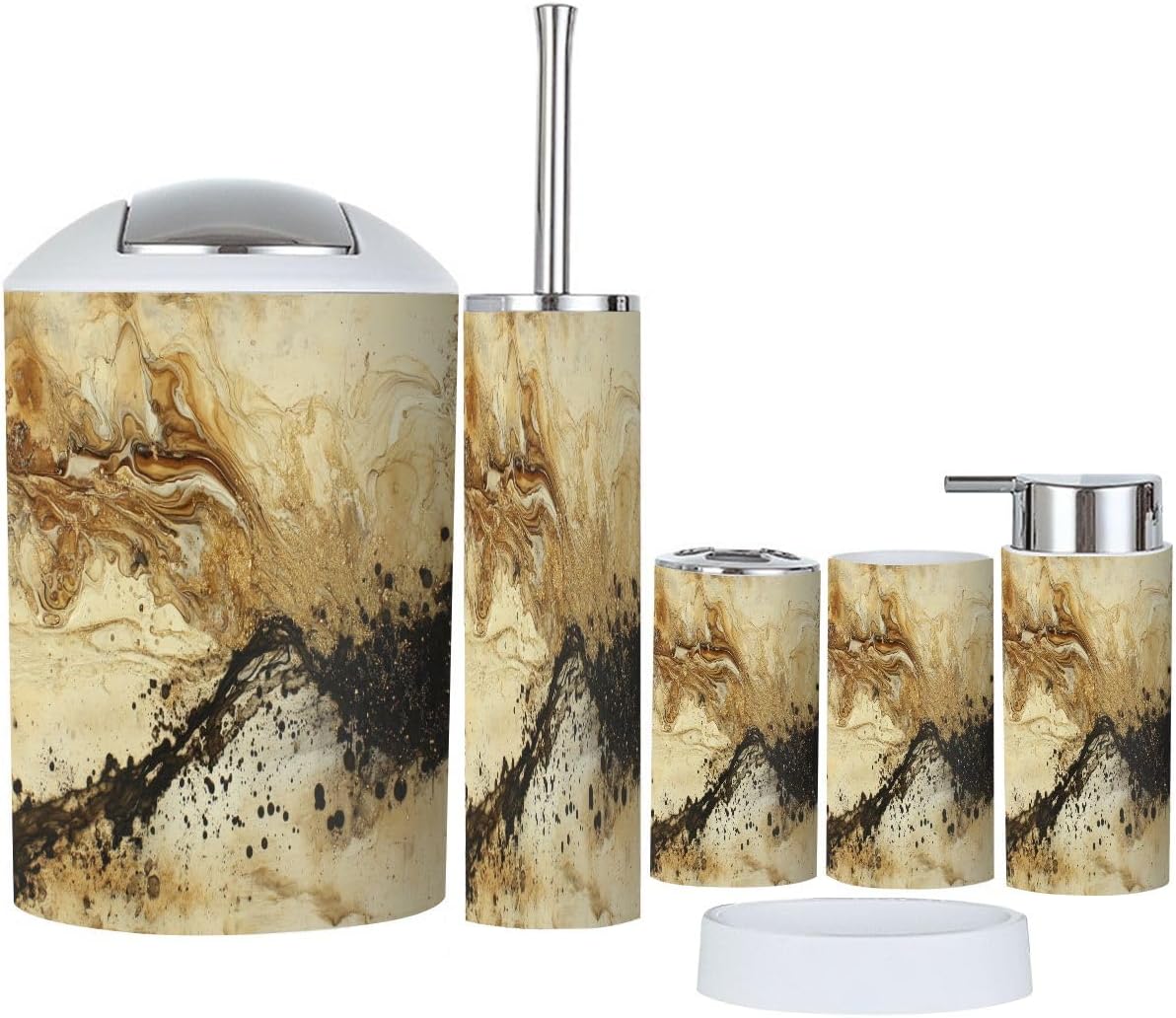 TRANQDEHOM Boho Bathroom Accessory Set 6 Piece
