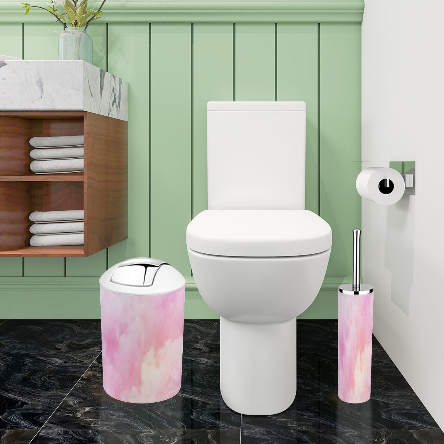 Boho Cloud Bathroom Accessory Set 6 Piece 1