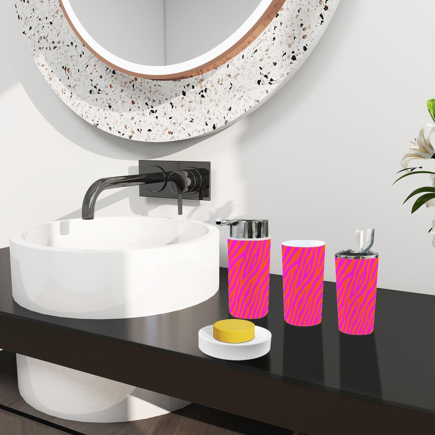 Boho Bohemian Bathroom Accessory Set 6 Piece