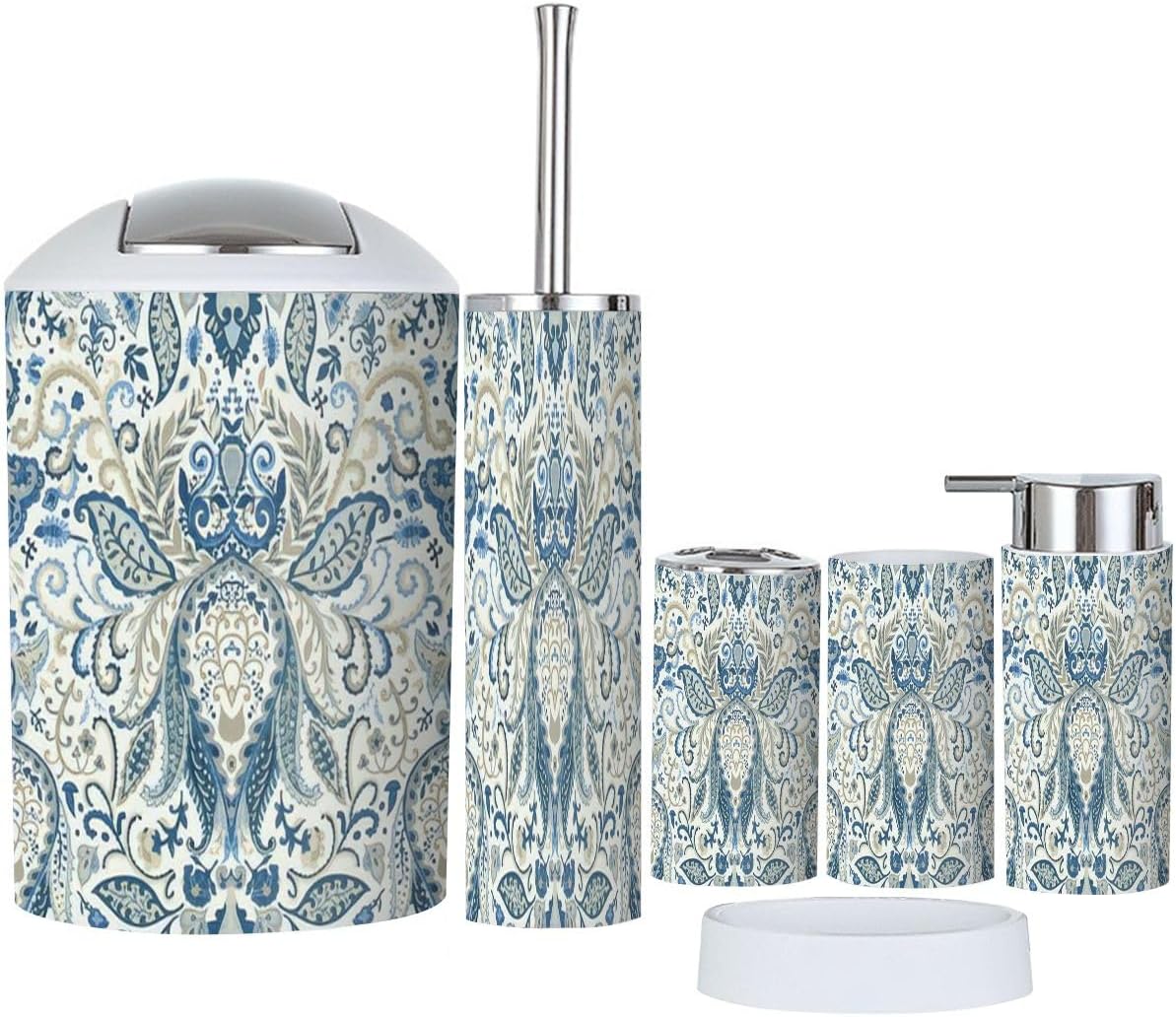 6-Piece Floral Bathroom Accessory Set
