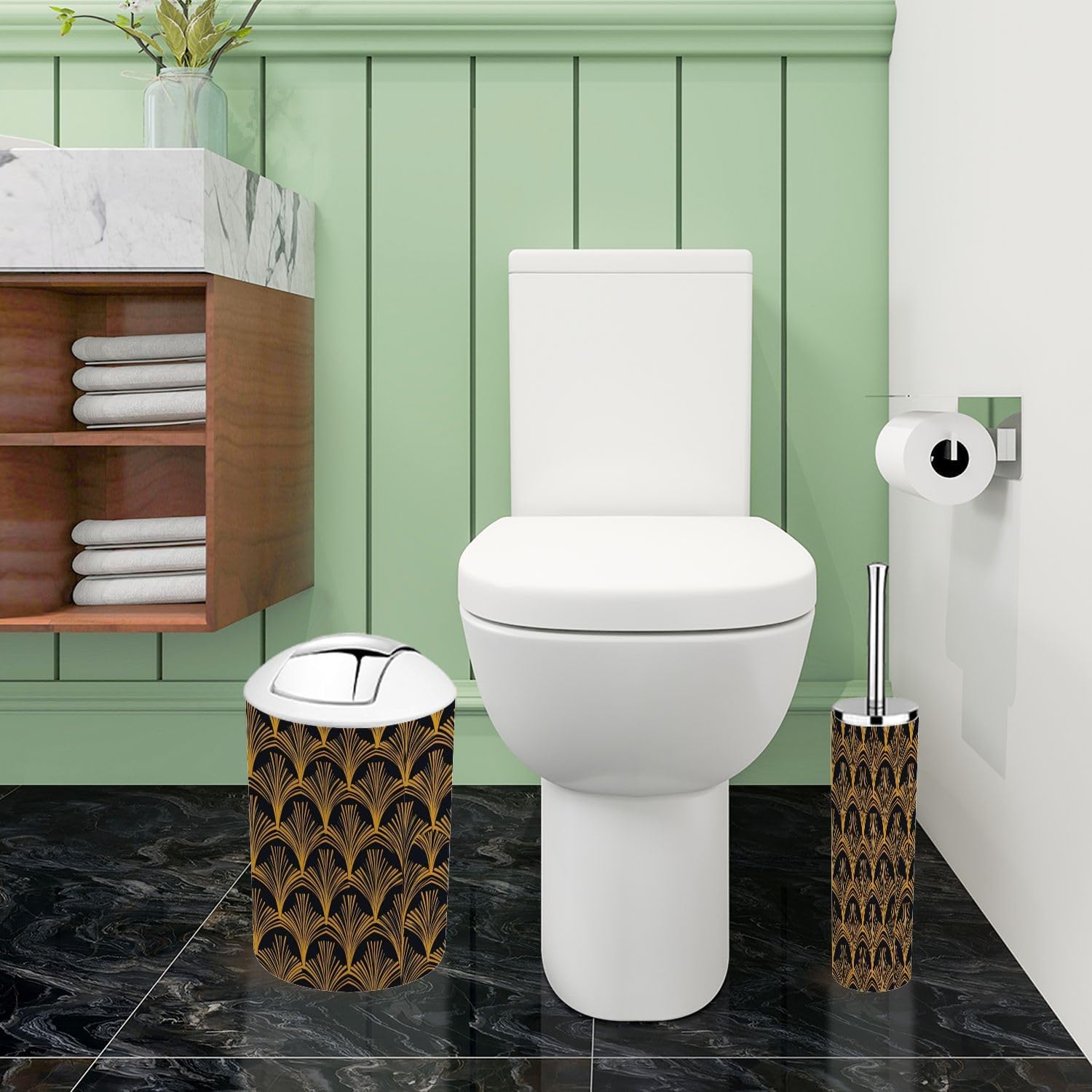 Boho Bathroom Accessory Set 6 Piece Minimalistic