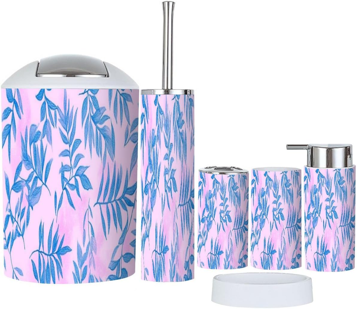 Boho Retro Bathroom Accessory Set 6 Piece 1