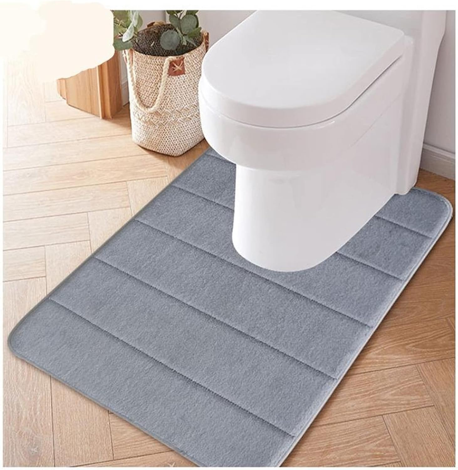 QXPDD Bath Mats Non Slip Memory Foam U Shape Rug
