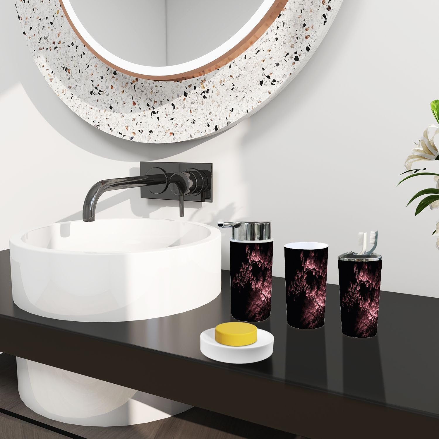 TRANQDEHOM Bathroom Accessory Set 6 Piece Boho Style