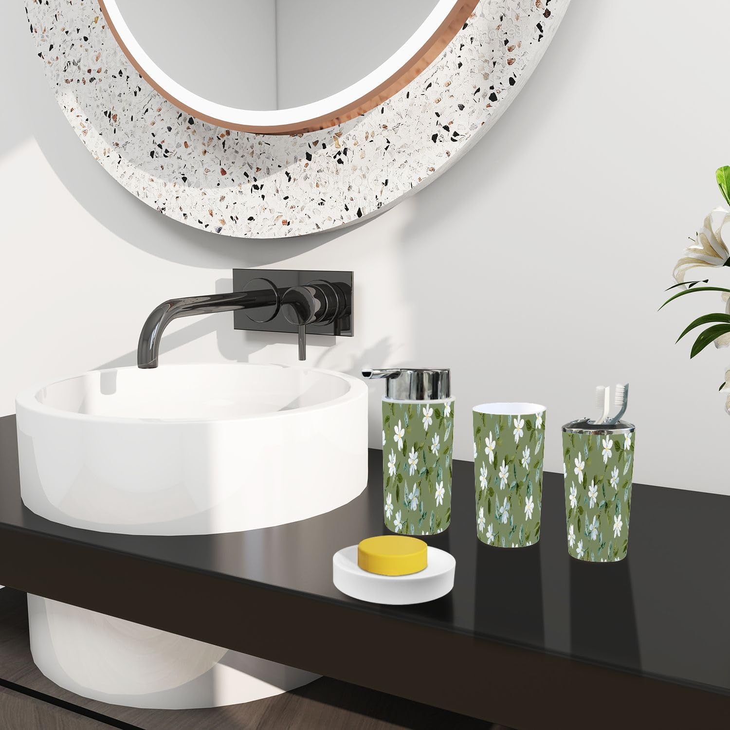 Boho Fresh Little Daisy Bathroom Accessory Set 6 Piece