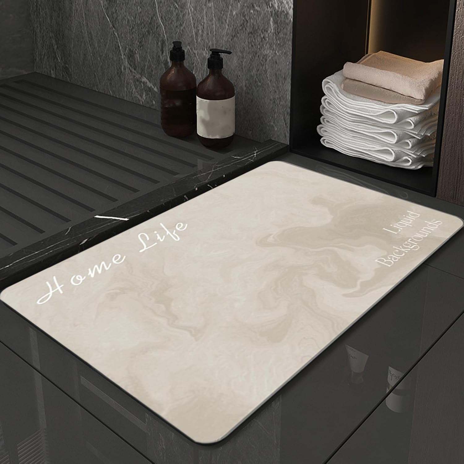 Non Slip Quick Dry Bathroom Rug - 16X236 Grey