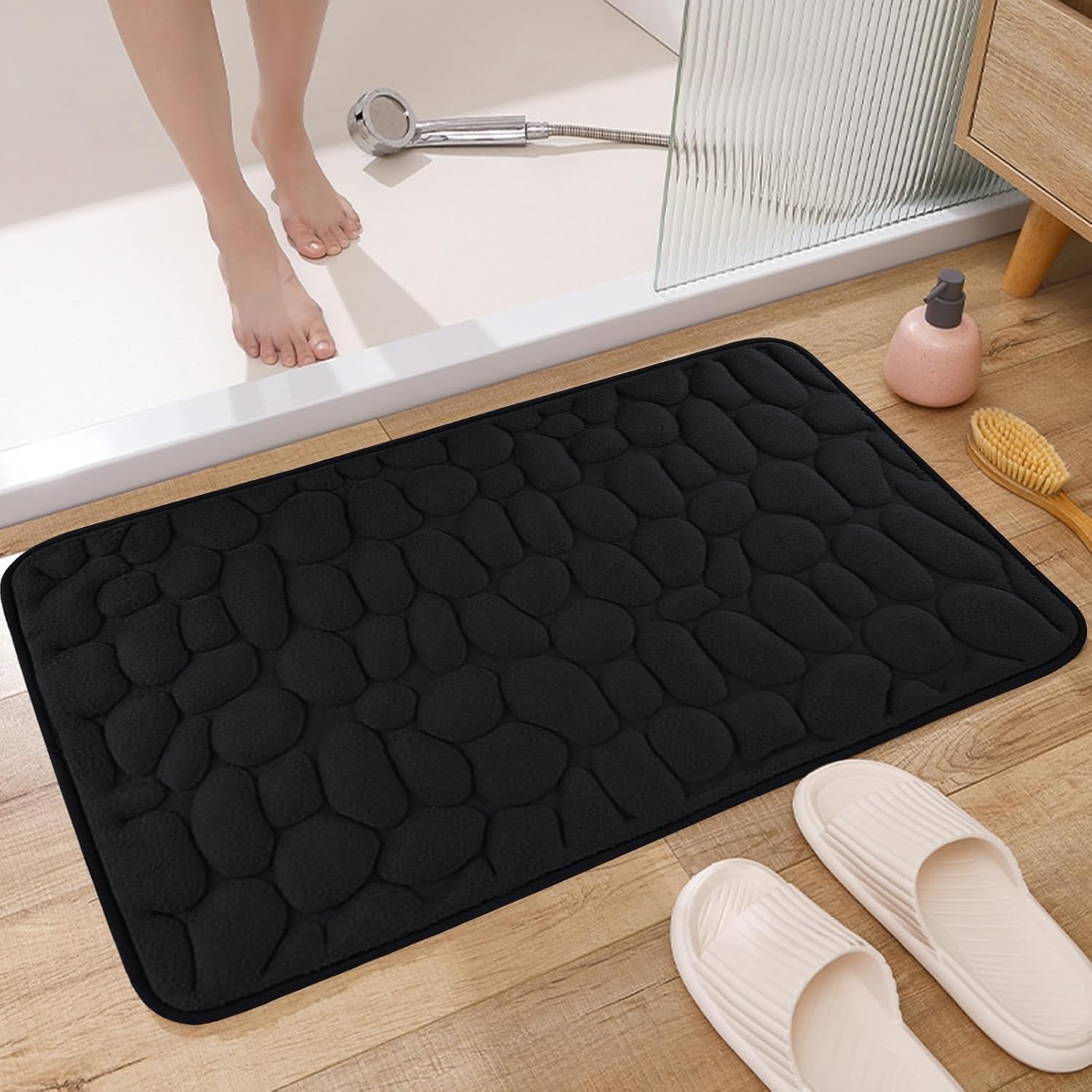 HOVTOIL Memory Foam Bath Mat Red
