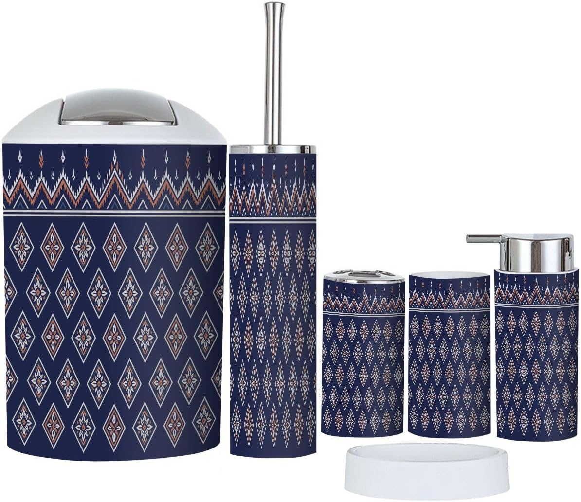 Boho Style 6-Piece Bathroom Accessory Set 1