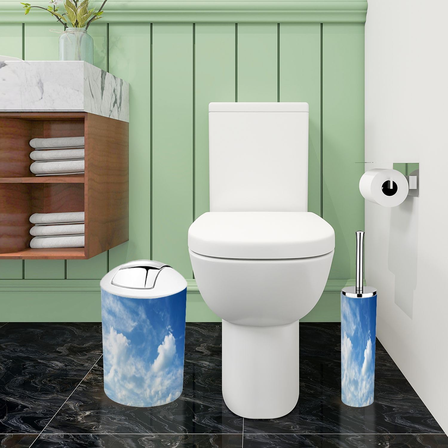 Boho Clouds 6 Piece Bathroom Accessory Set