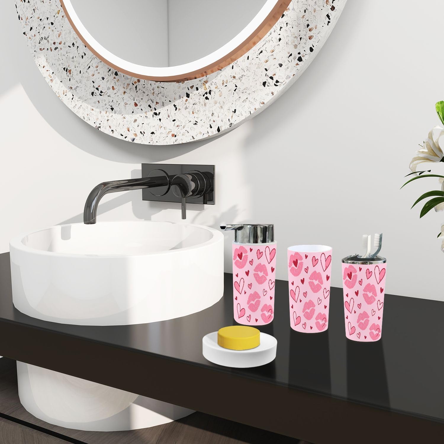 Boho Cute Girl Bathroom Accessory Set 6 Piece